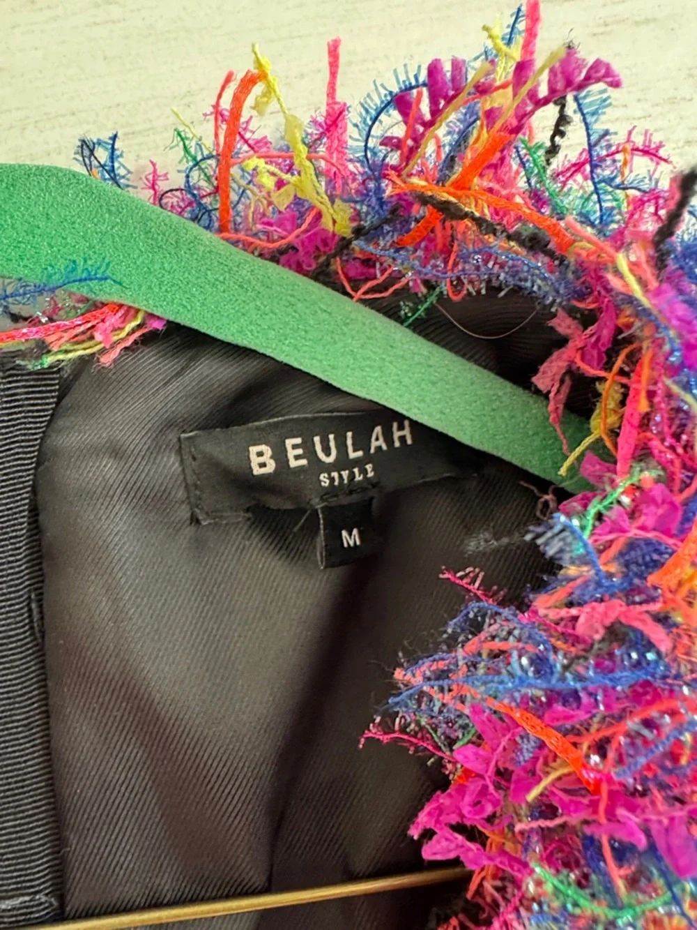 Beulah Multicolor Fringe Tweed Mini Dress - Picture 3 of 4